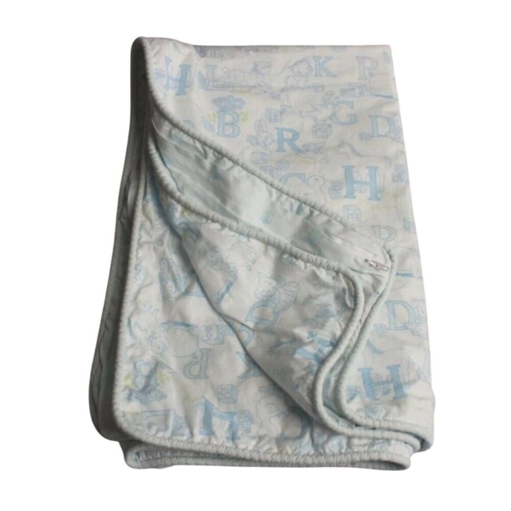 Amy Coe Alphabet Soup Baby Bedding Set Dust Ruffle Duvet Cover Comforter Bl/Gr/Y